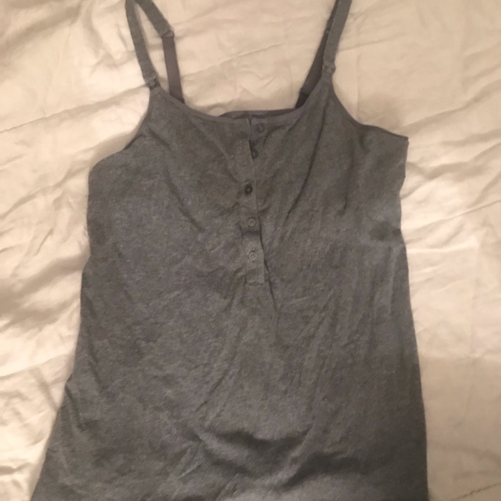 Henley style nursing tank top
